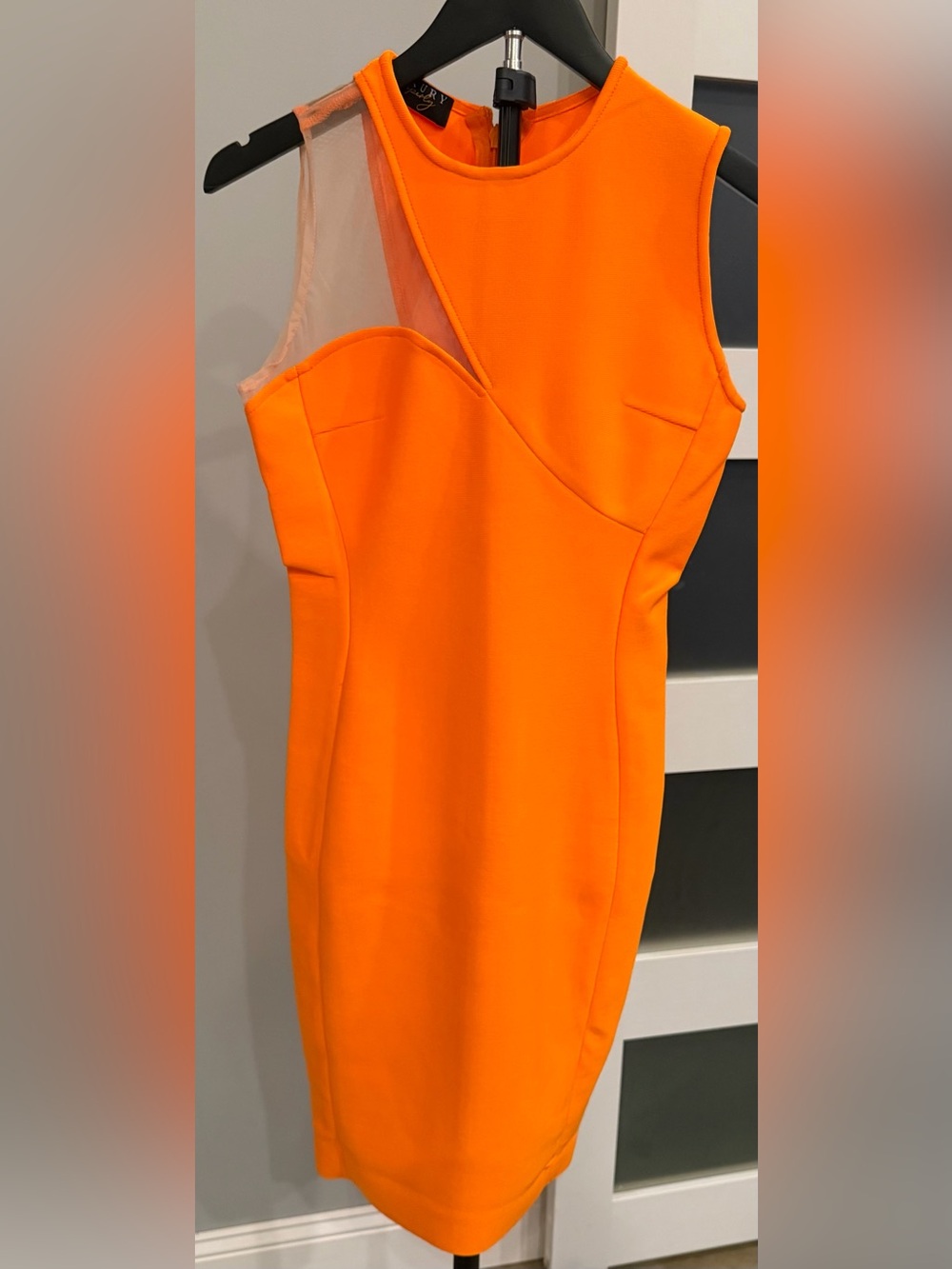 Women’s Orange Asymmetric Cutout Camisole Dress